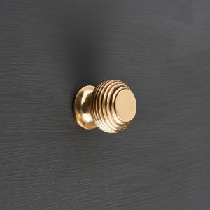 beehive small cabinet knob aged brass