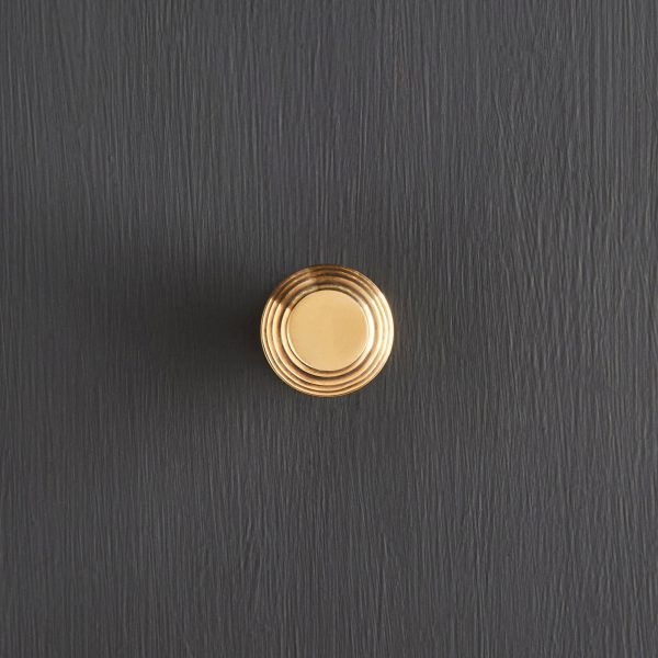 beehive small cabinet knob aged brass