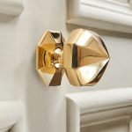 pointed octagonal door pull polished brass