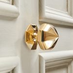pointed octagonal door pull polished brass