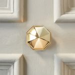 pointed octagonal door pull polished brass