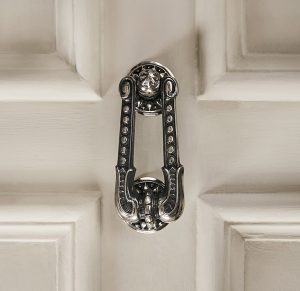 sherlock door knocker aged nickel