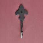 fleur de lys forged hook black waxed