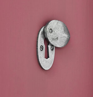 oval covered escutcheon pewter