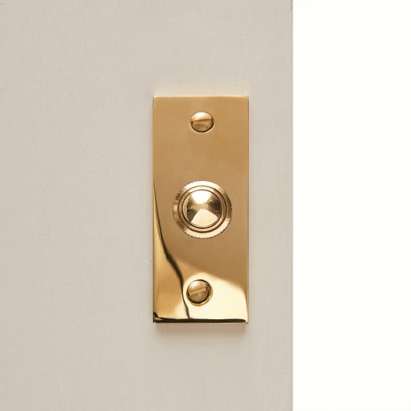 rectangular bell push polished brass