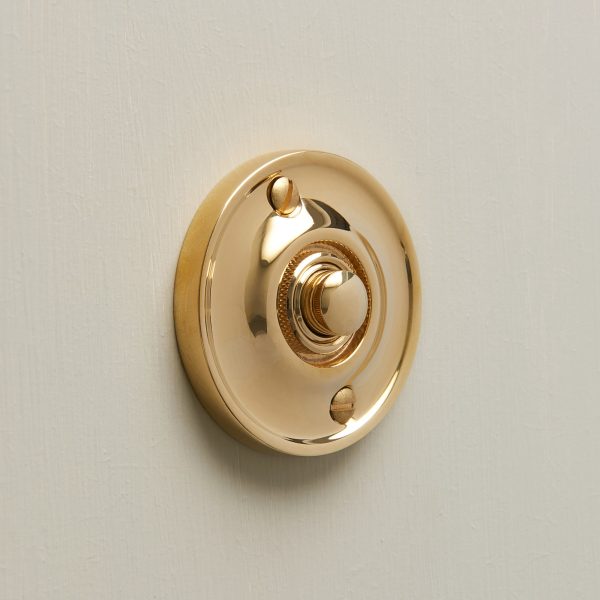 round bell push polished brass