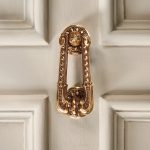sherlock door knocker aged brass