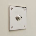 square bell push polished nickel