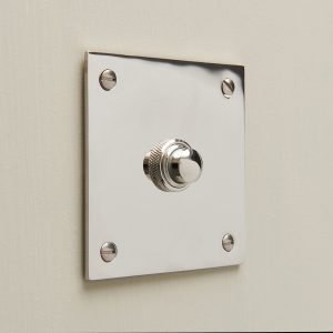 square bell push polished nickel