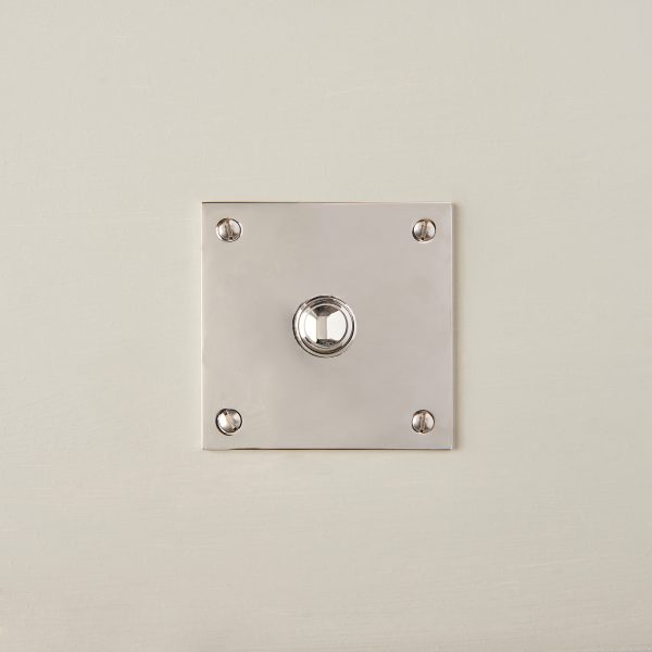 square bell push polished nickel