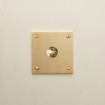 square bell push polished brass