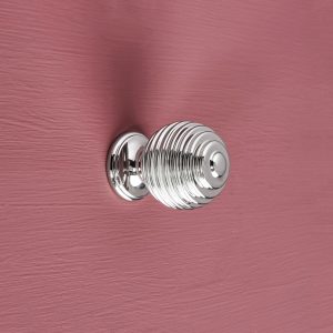 reeded cabinet knob polished nickel