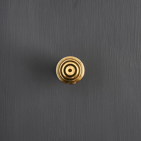 reeded cabinet knob polished brass save 20%