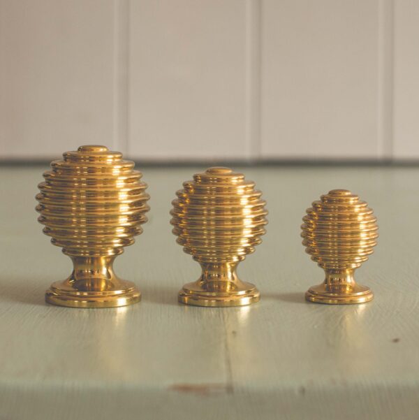reeded cabinet knob polished brass save 20%