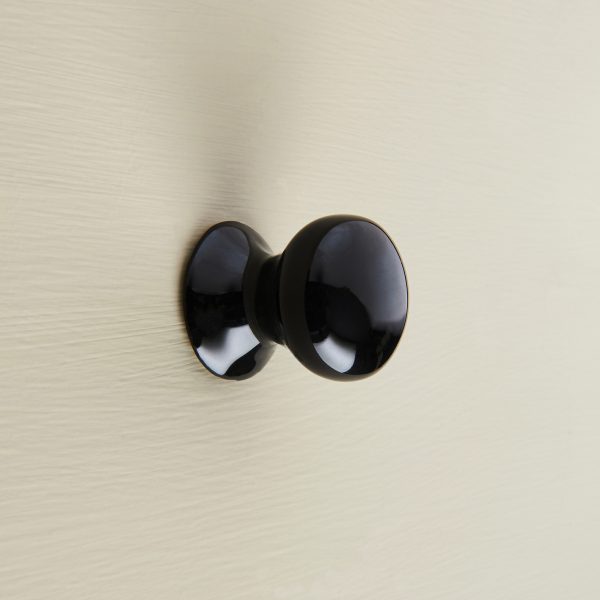 porcelain cabinet knob black