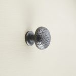 pin hammered cabinet knob patine