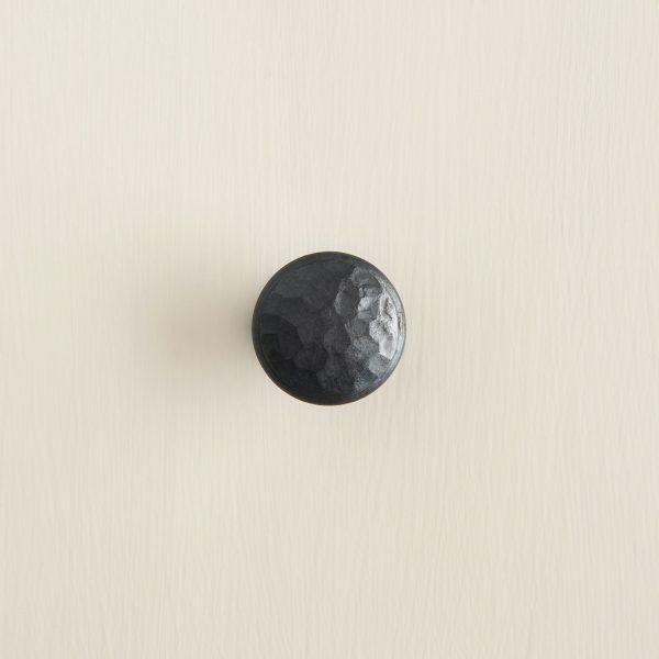 beaten cupboard knob black wax