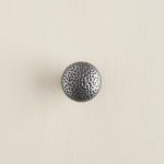pin hammered cabinet knob patine