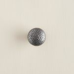 pin hammered cabinet knob patine