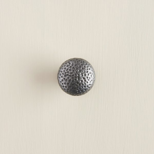 pin hammered cabinet knob patine