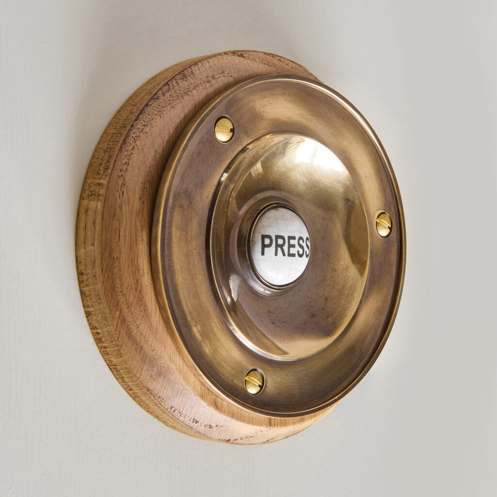 circular bell push brass