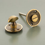 round bathroom turn and release aged brass