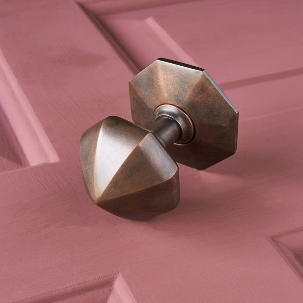 pointed octagonal door pull autumn bronze