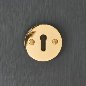round plain escutcheon brass