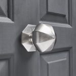 pointed octagonal door pull satin nickel