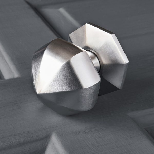 pointed octagonal door pull satin nickel