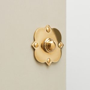 quatrefoil bell push polished brass