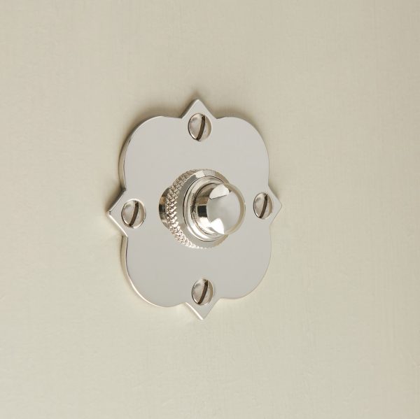 quatrefoil bell push polished nickel