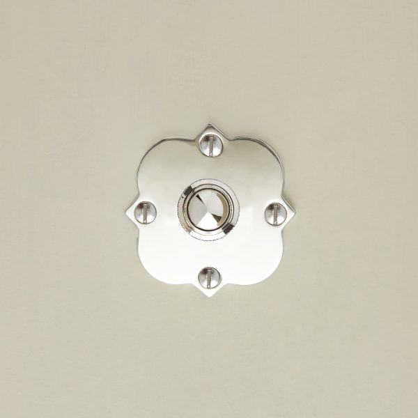 quatrefoil bell push polished nickel