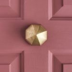 pointed octagonal door pull aged brass