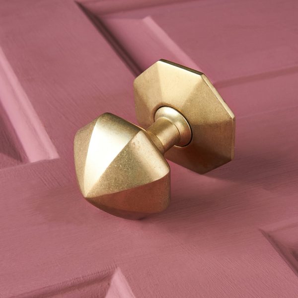 pointed octagonal door pull aged brass