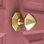 pointed octagonal door pull aged brass