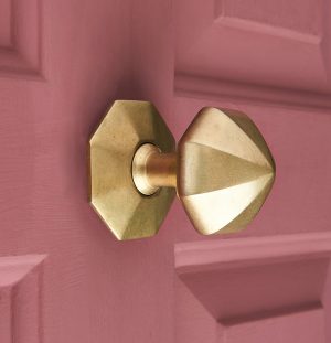 pointed octagonal door pull aged brass