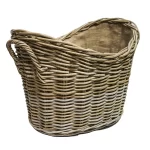 wicker log basket lined