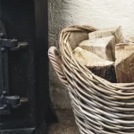 wicker log basket lined