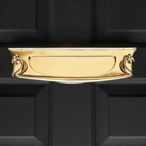Art Deco Letterplate With Clapper - Polished Brass