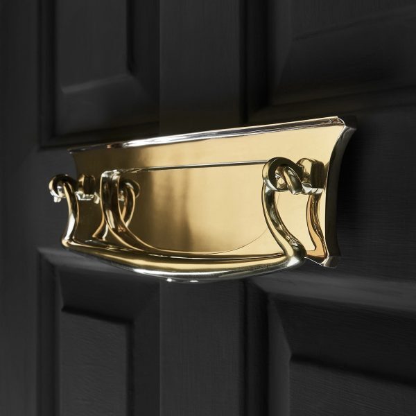Art Deco Letterplate With Clapper - Polished Brass - Image 3
