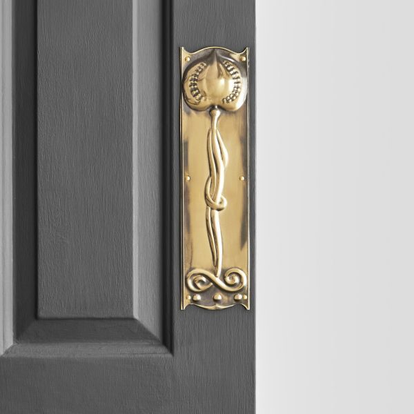 Art Nouveau Fingerplate - Aged Brass - Image 2