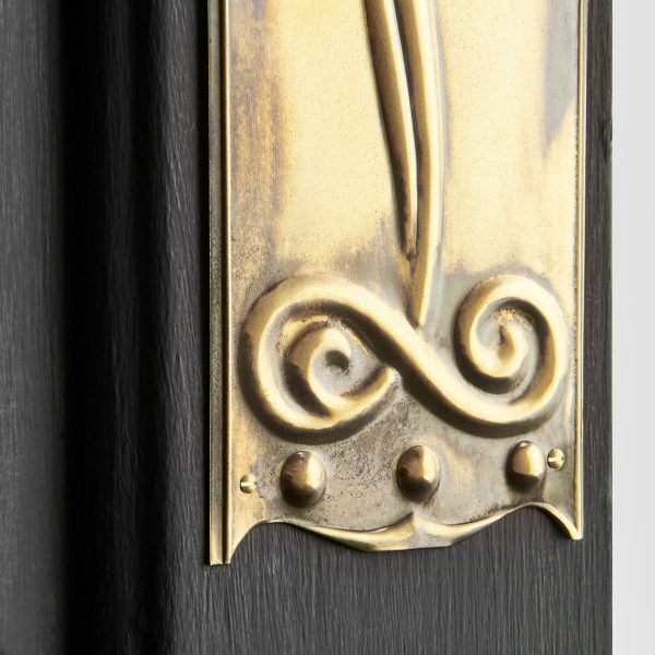 Art Nouveau Fingerplate - Aged Brass - Image 3