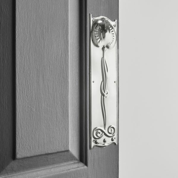 Art Nouveau Fingerplate- Polished Nickel