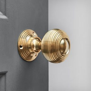 Beehive Door Knobs (Pair) - Polished Brass