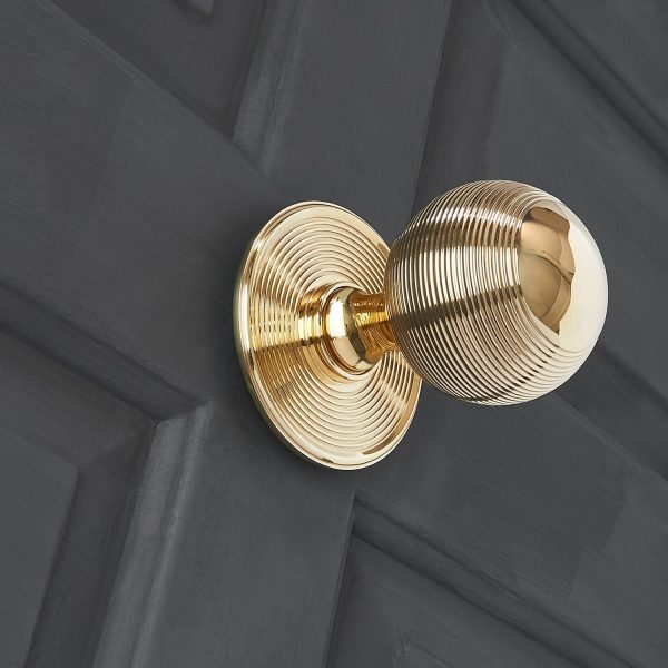Beehive Large Door Pull - Polished Brass - Image 2