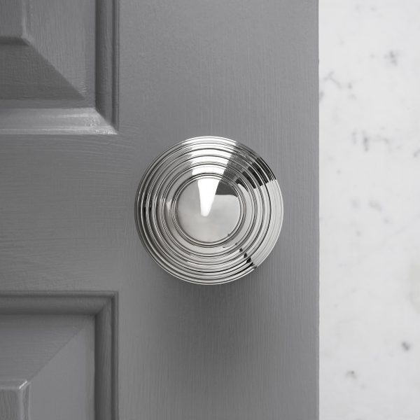Beehive Large Door Knobs (Pair) - Nickel - Image 2
