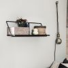 Black Metal & Wood Shelf
