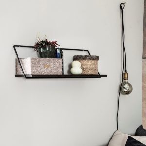 Black Metal & Wood Shelf