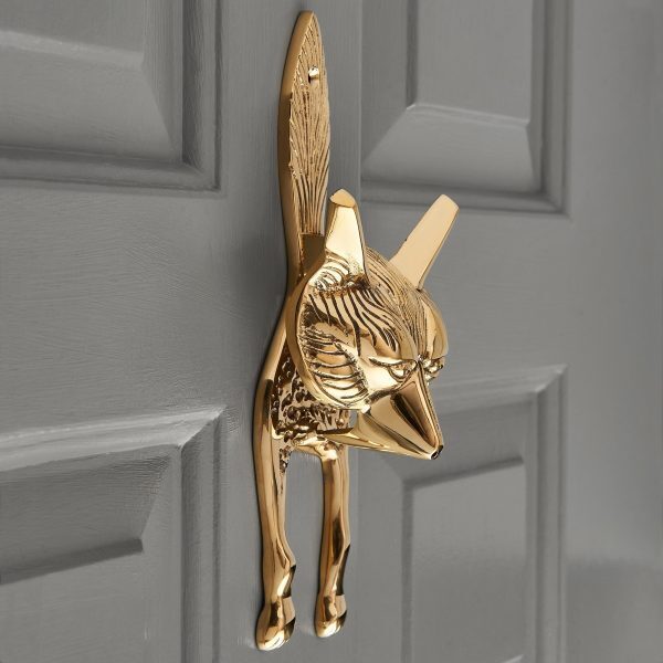Fox Door Knocker - Polished Brass - Image 4